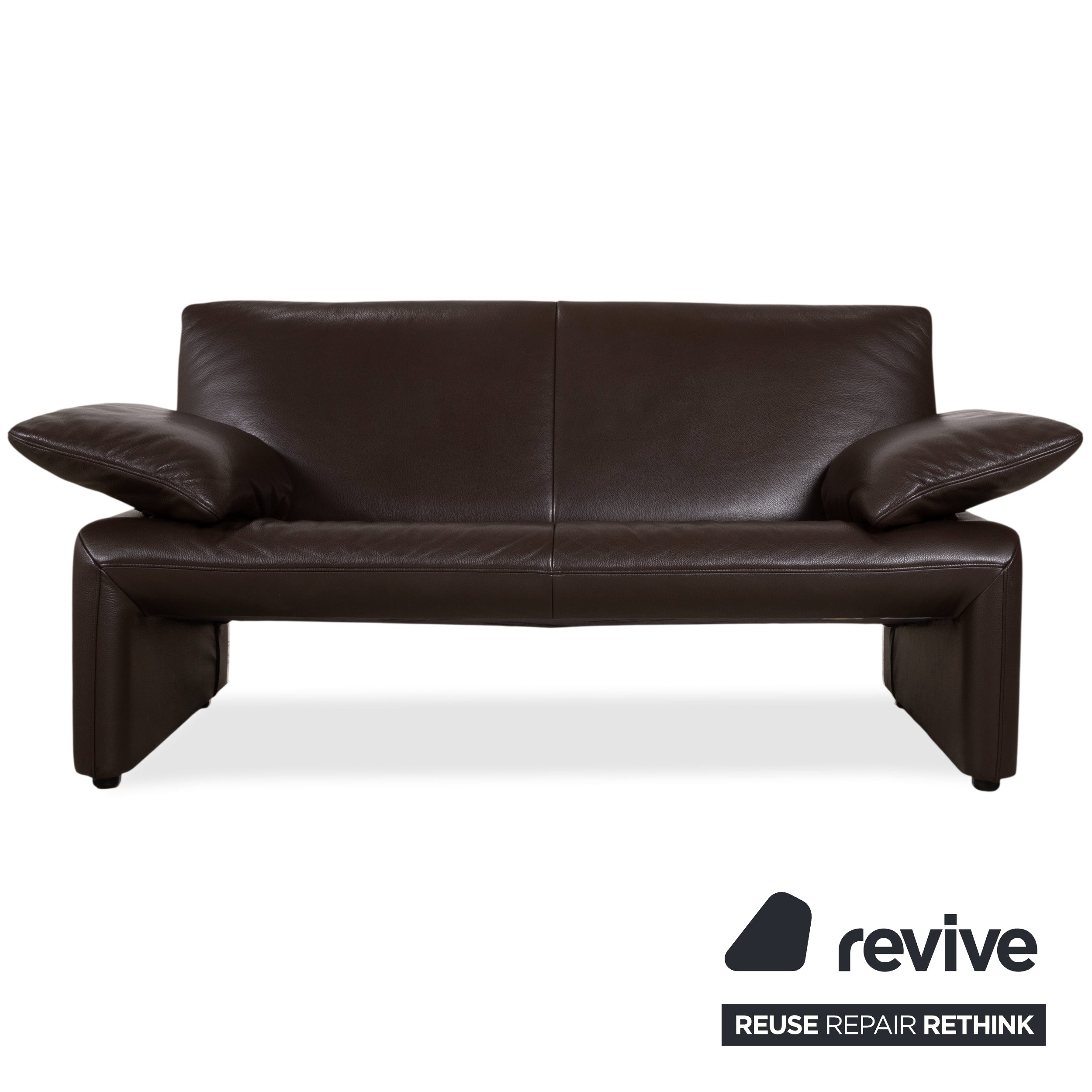 Jori Linea Two-seater Sofa, Brown Leather, Manual Function