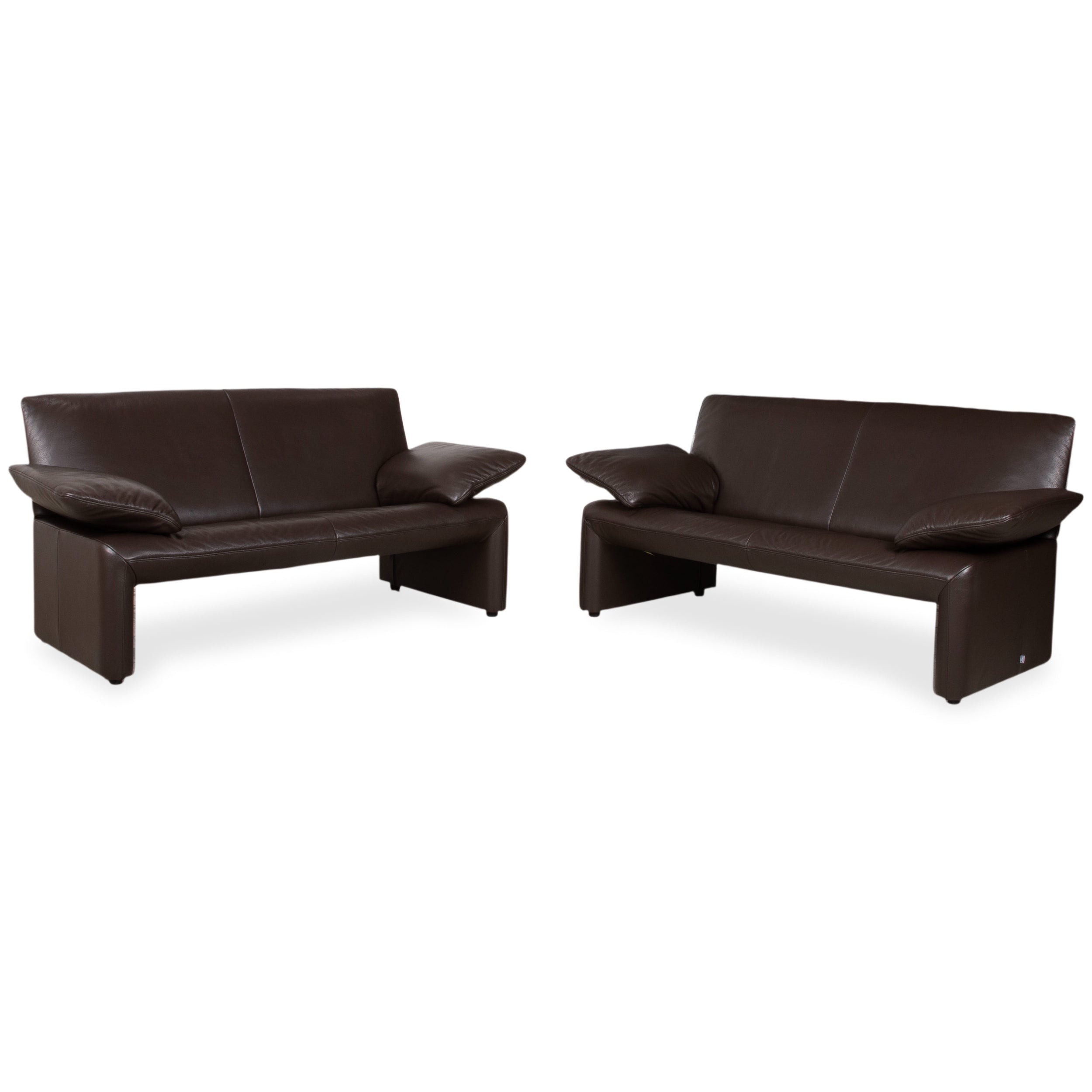 Jori Linea Two-seater Sofa, Brown Leather, Manual Function