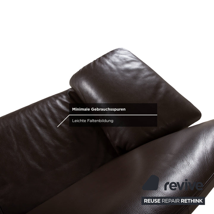 Jori Linea Garnitur Leder 2x Zweisitzer Braun manuelle Funktion Sofa Couch