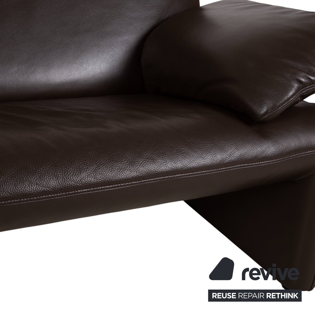 Jori Linea Garnitur Leder 2x Zweisitzer Braun manuelle Funktion Sofa Couch