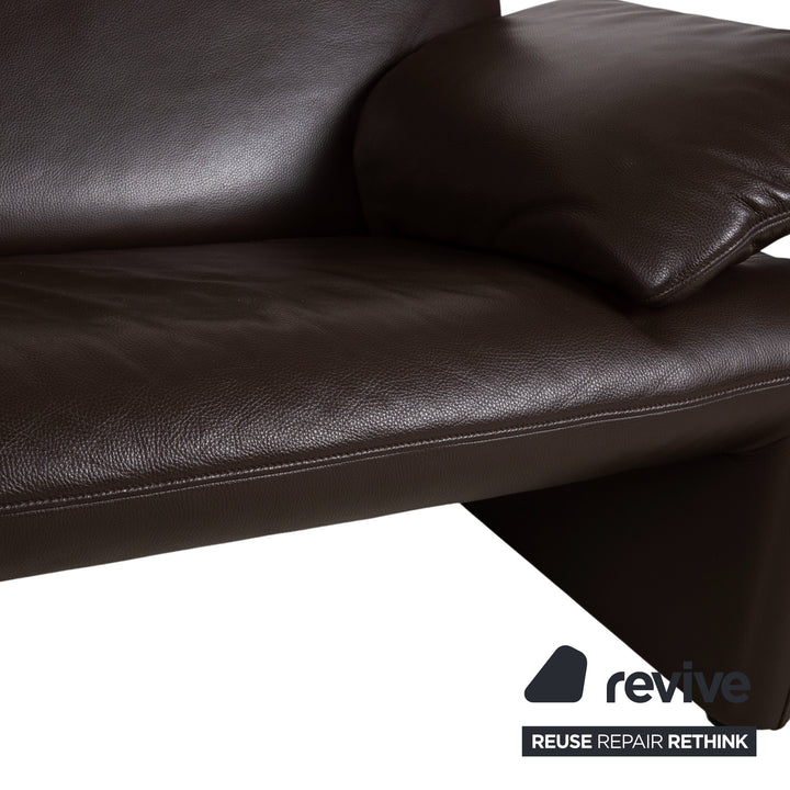 Jori Linea Garnitur Leder 2x Zweisitzer Braun manuelle Funktion Sofa Couch