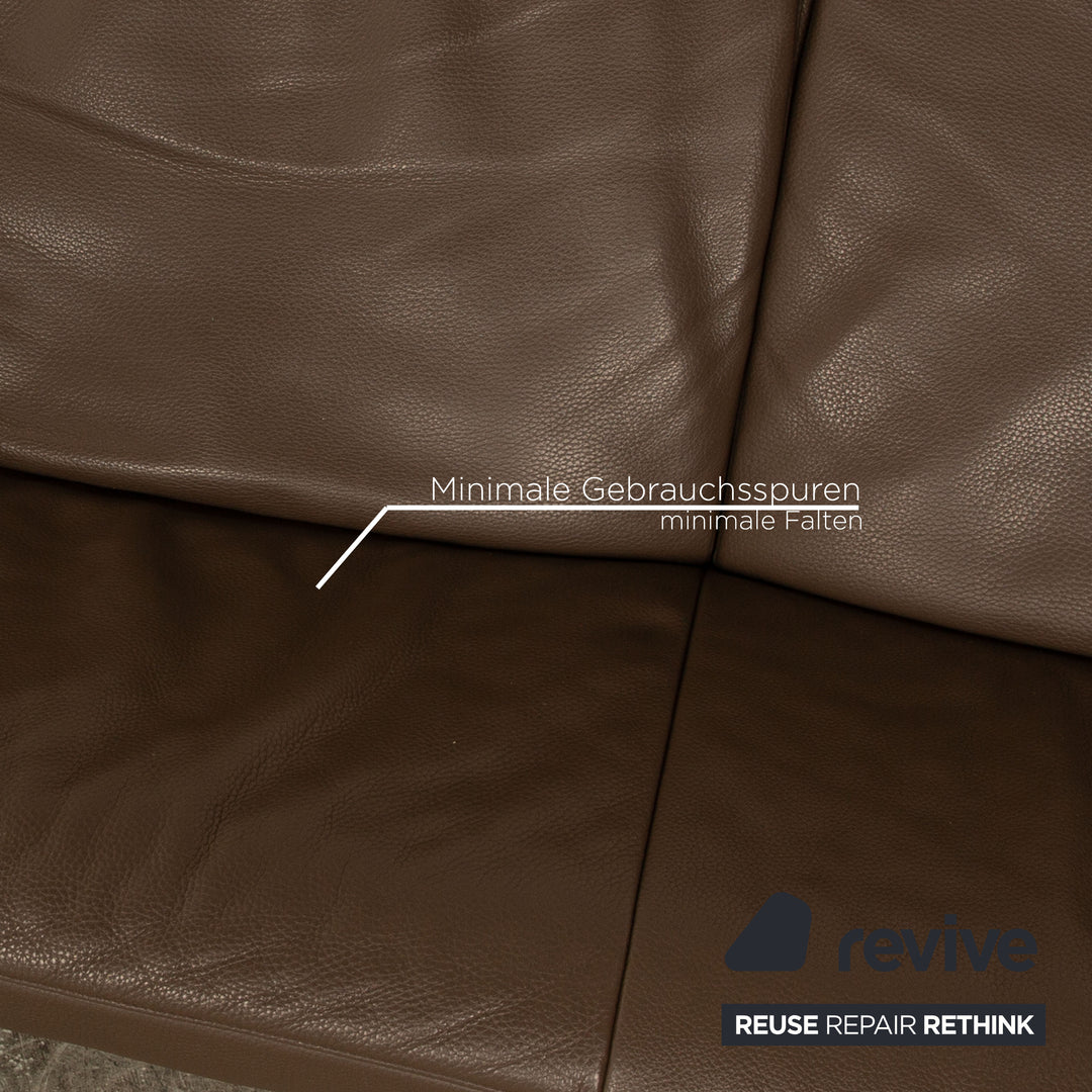 Jori Linea JR-8780 Leder Zweisitzer Braun manuelle Funktion Sofa Couch