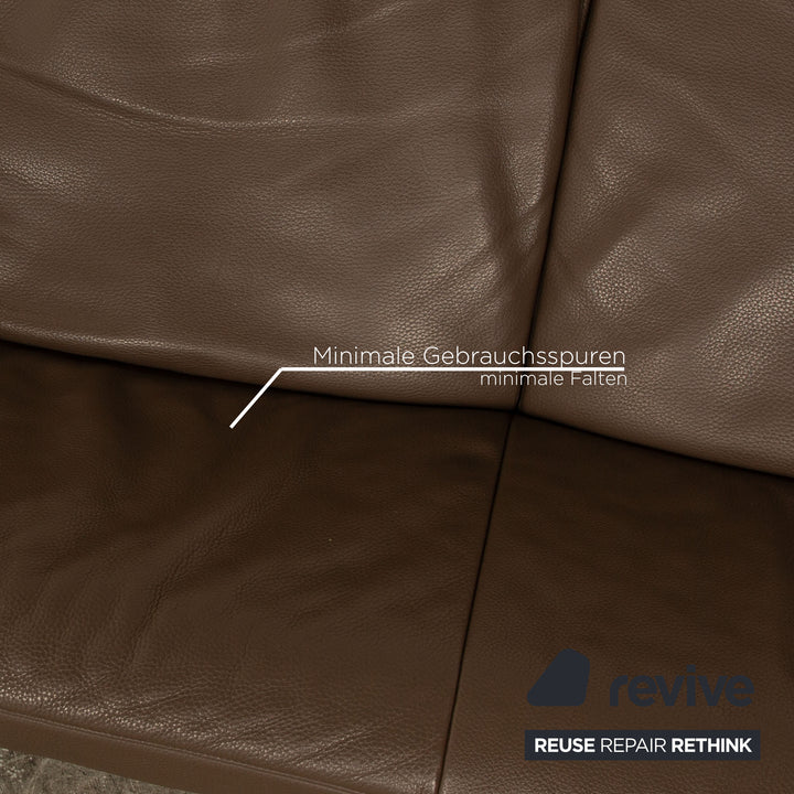 Jori Linea JR-8780 Leder Zweisitzer Braun manuelle Funktion Sofa Couch