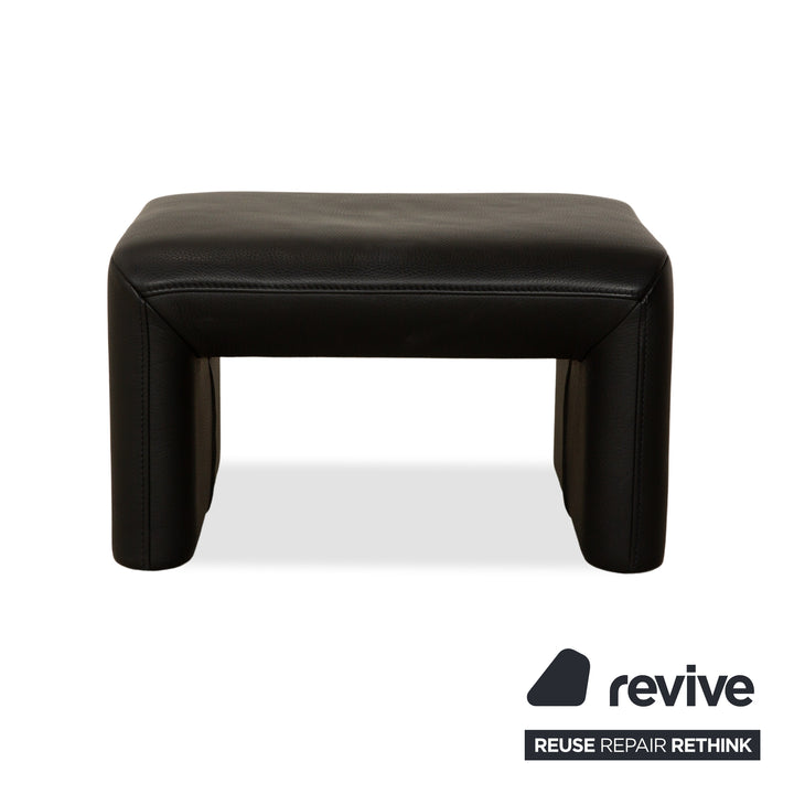 Jori Linea Leder 2x Zweisitzer mit Hocker Schwarz manuelle Funktion Sofa Couch