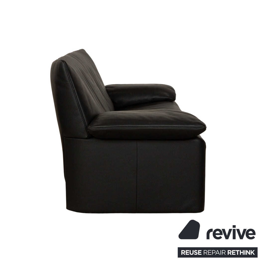 Jori Linea Leder 2x Zweisitzer mit Hocker Schwarz manuelle Funktion Sofa Couch
