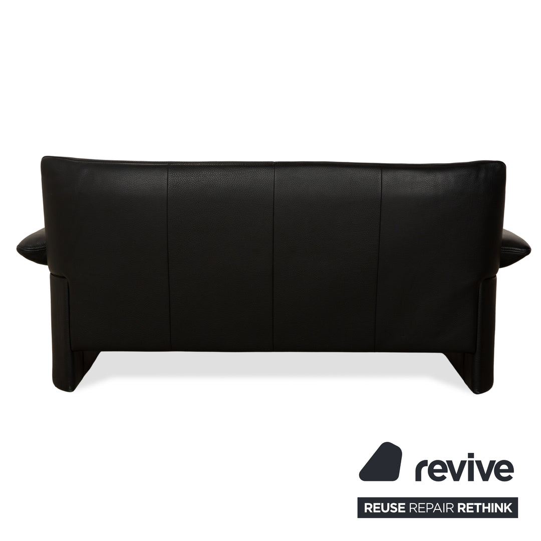 Jori Linea Leder 2x Zweisitzer mit Hocker Schwarz manuelle Funktion Sofa Couch