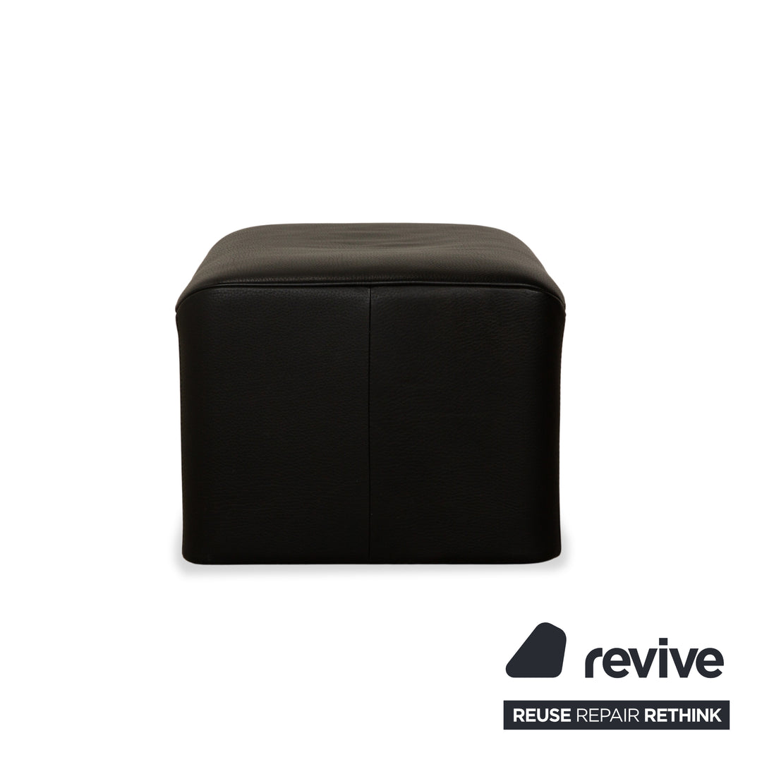 Jori Linea Leder 2x Zweisitzer mit Hocker Schwarz manuelle Funktion Sofa Couch