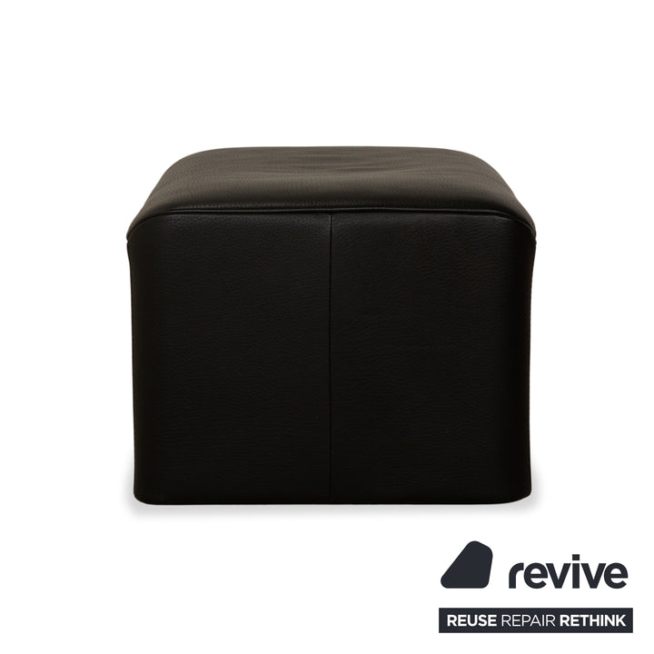 Jori Linea Leder Hocker Schwarz