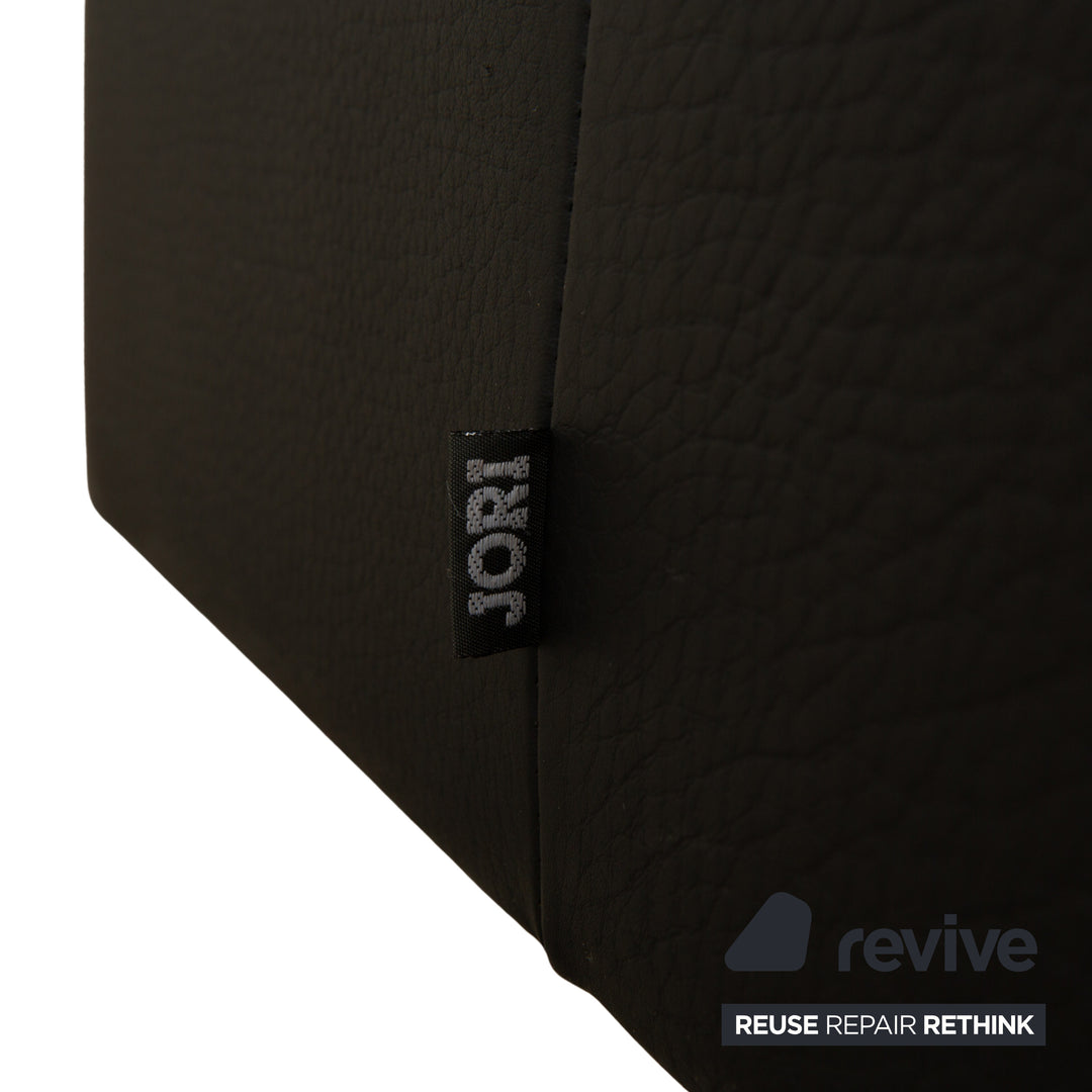Jori Linea Leder Hocker Schwarz
