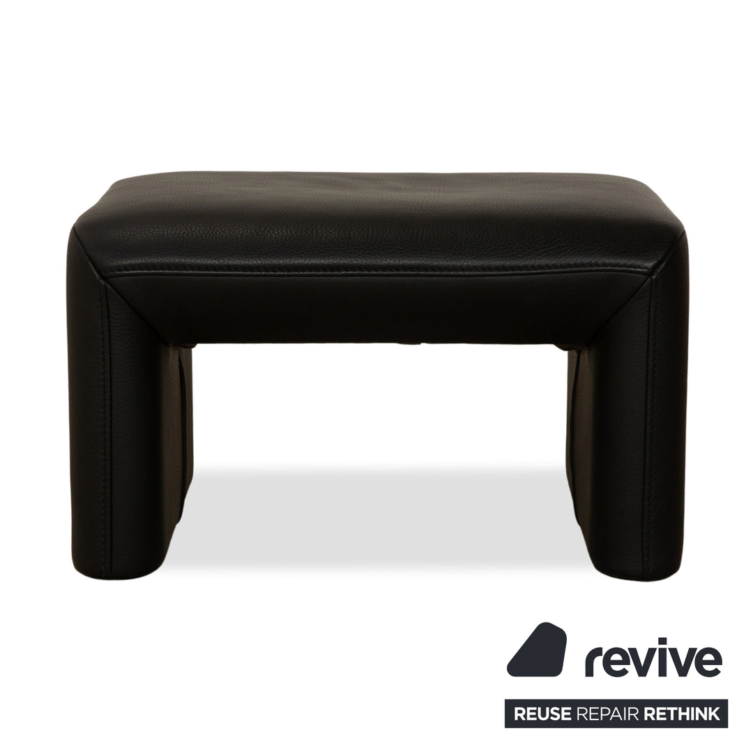 Jori Linea Leder Hocker Schwarz