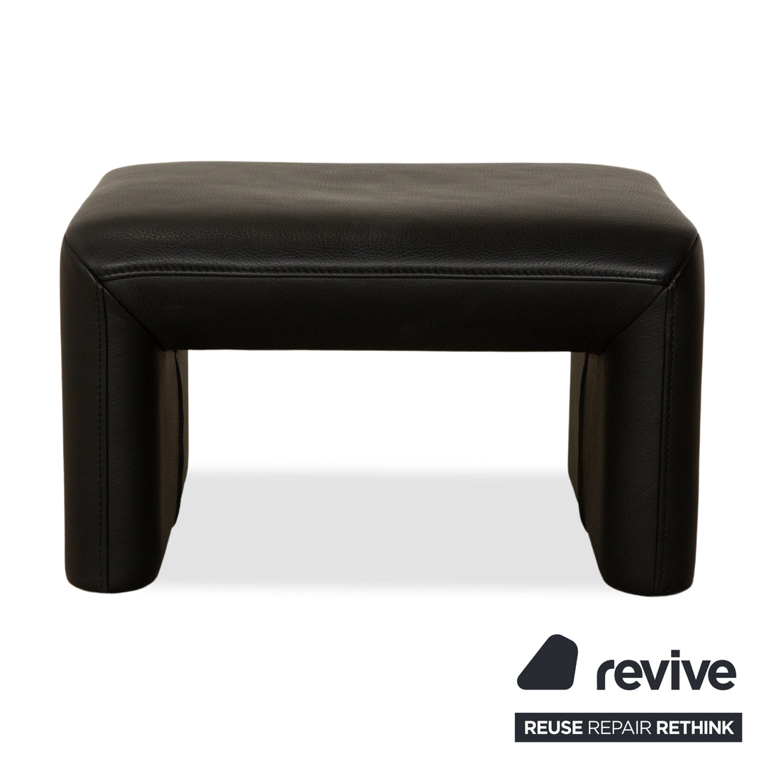 Jori Linea Leder Hocker Schwarz