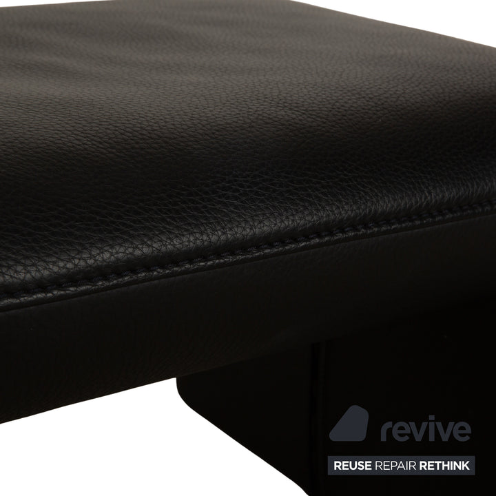 Jori Linea Leder Hocker Schwarz