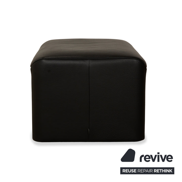 Jori Linea Leder Hocker Schwarz