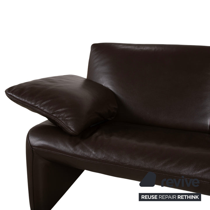 Jori Linea Leder Zweisitzer Braun manuelle Funktion Sofa Couch