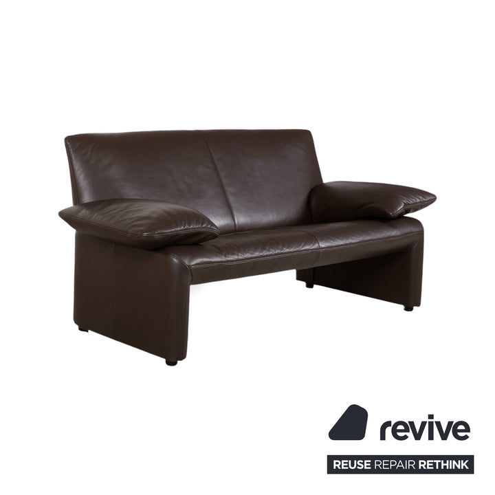 Jori Linea Leder Zweisitzer Braun manuelle Funktion Sofa Couch