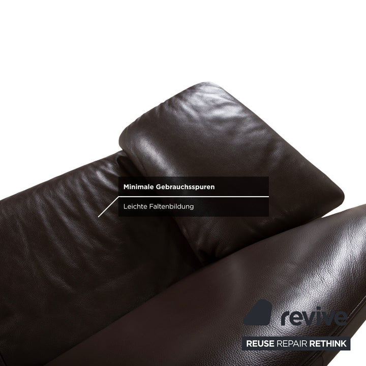 Jori Linea Leather Two-Seater Brown Manual Function Sofa