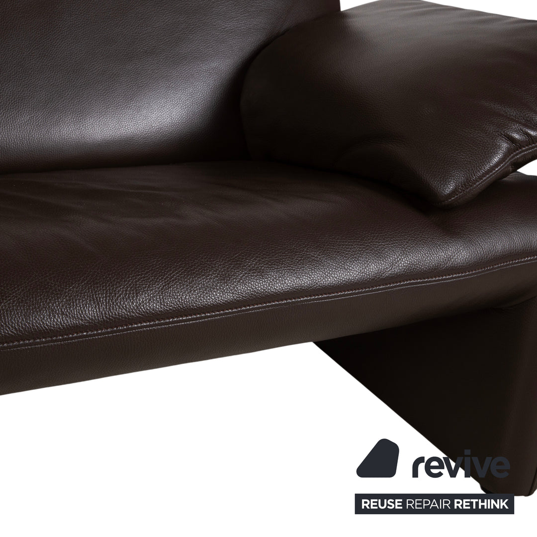 Jori Linea Leder Zweisitzer Braun manuelle Funktion Sofa Couch