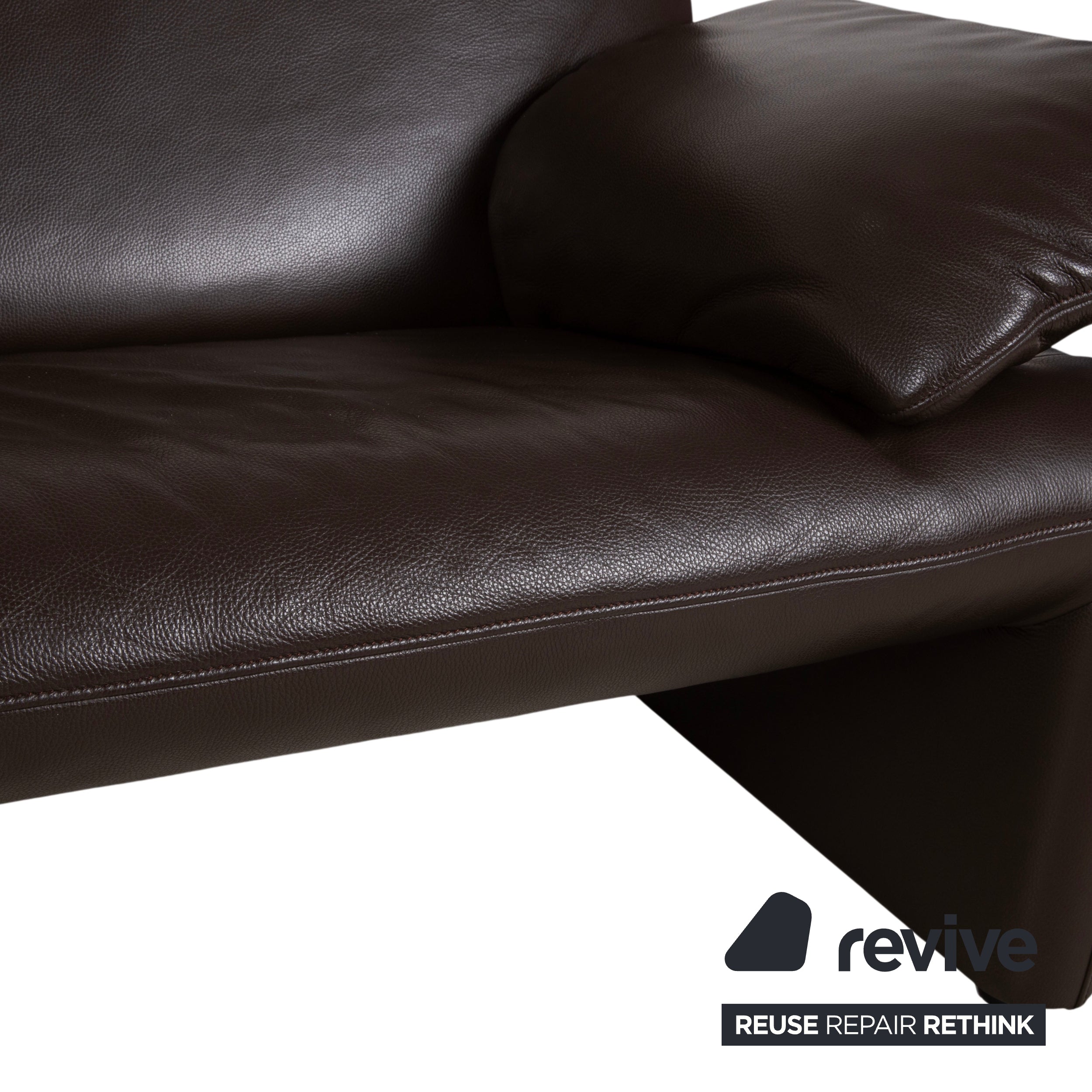 Jori Linea Leather Two-Seater Brown Manual Function Sofa