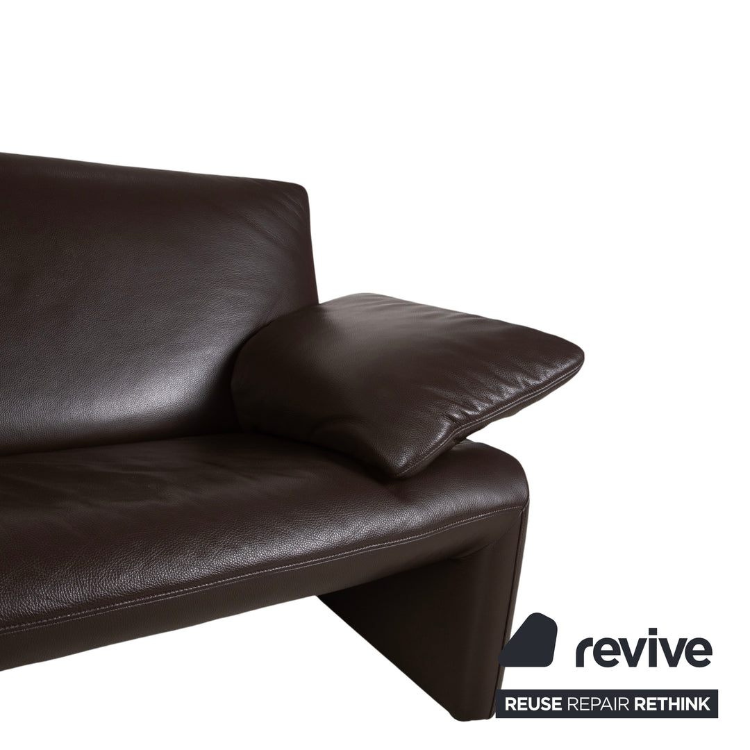 Jori Linea Leather Two-Seater Brown Manual Function Sofa