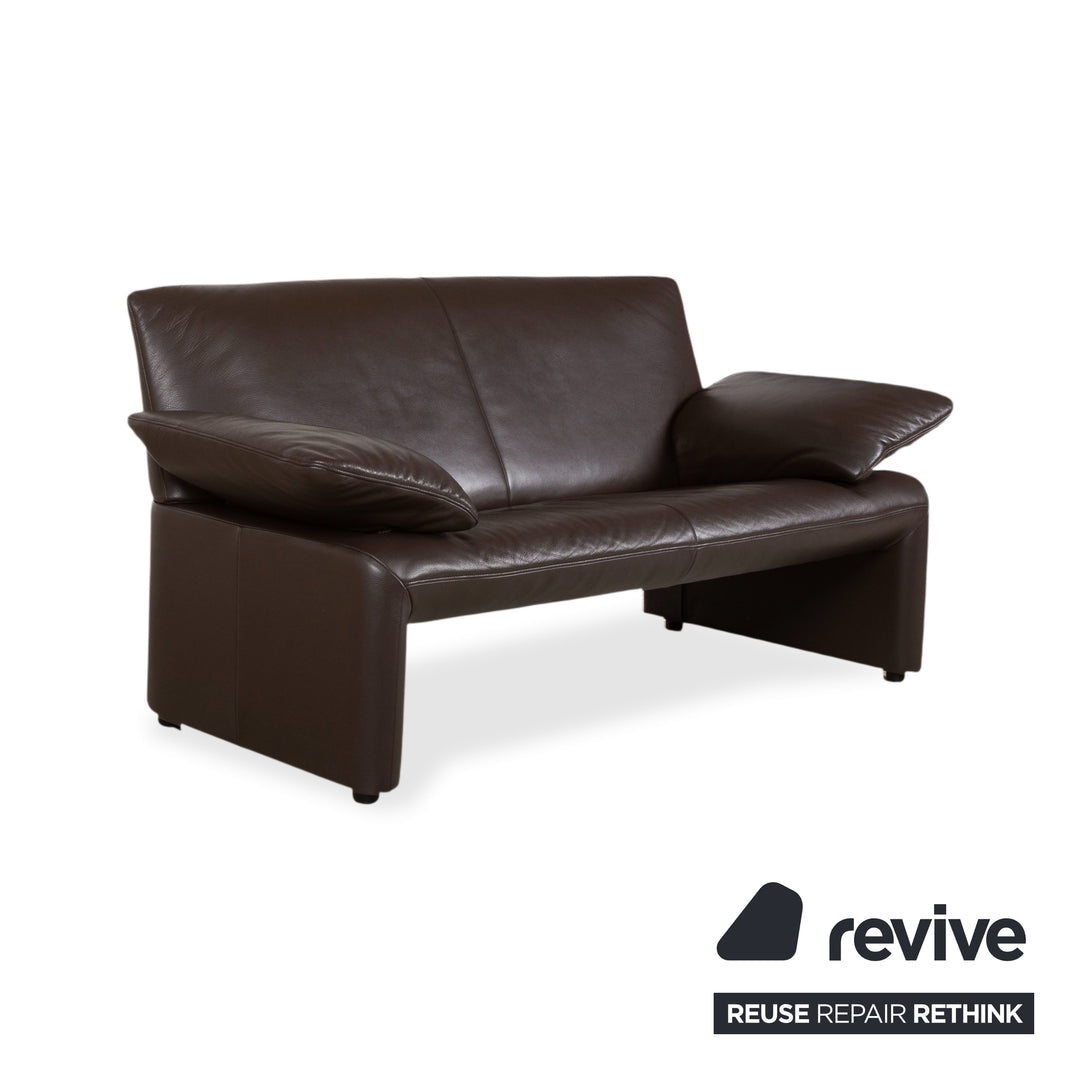Jori Linea Leder Zweisitzer Braun manuelle Funktion Sofa Couch