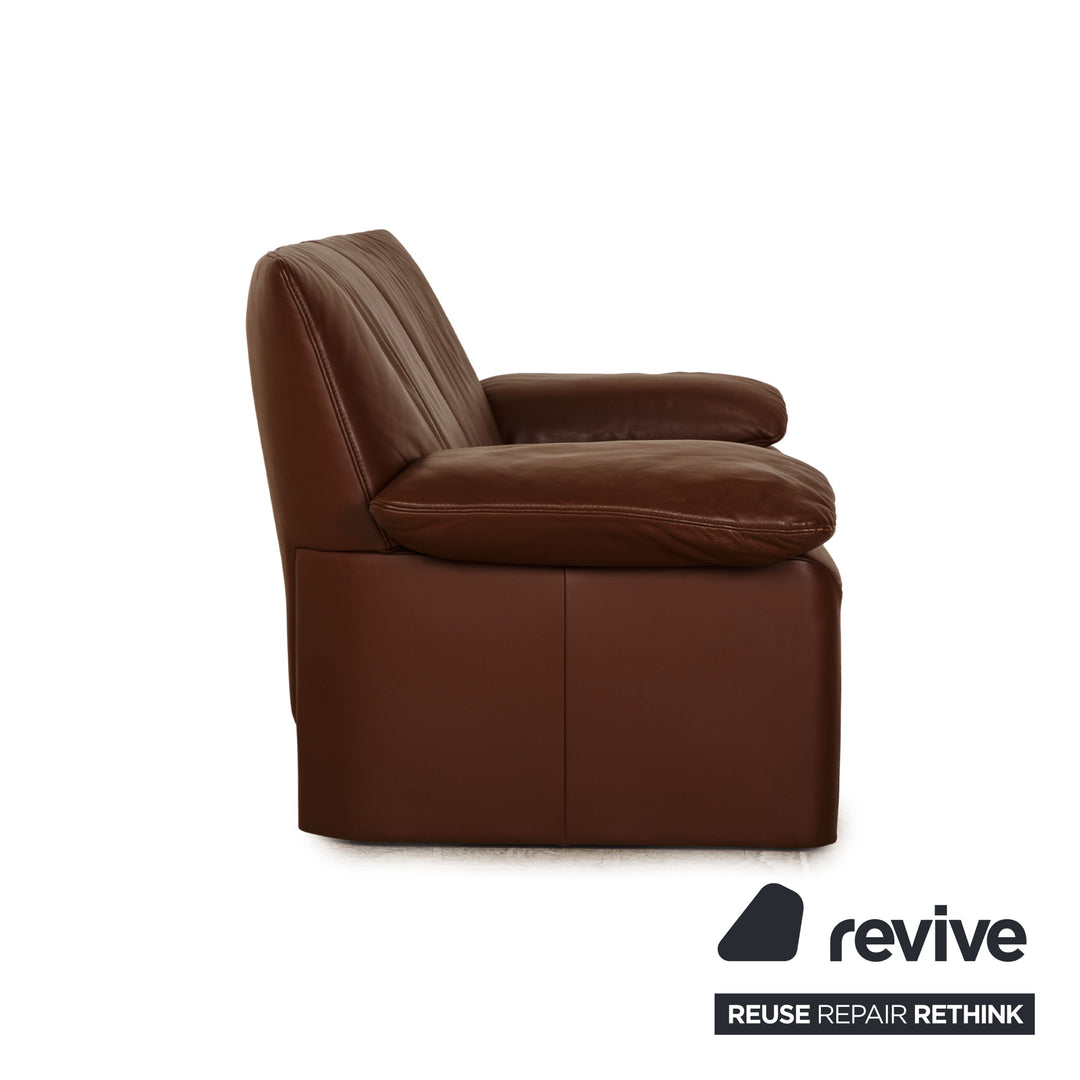 Jori Linea leather sofa set brown 2x two-seater brown sofa couch