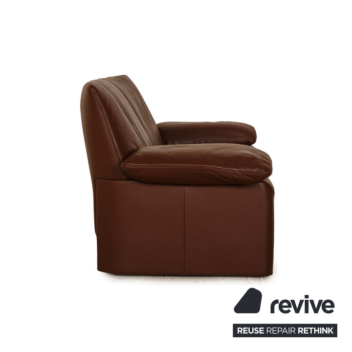 Jori Linea leather sofa set brown 2x two-seater brown sofa couch
