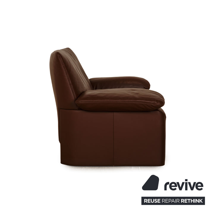 Jori Linea leather sofa set brown 2x two-seater brown sofa couch