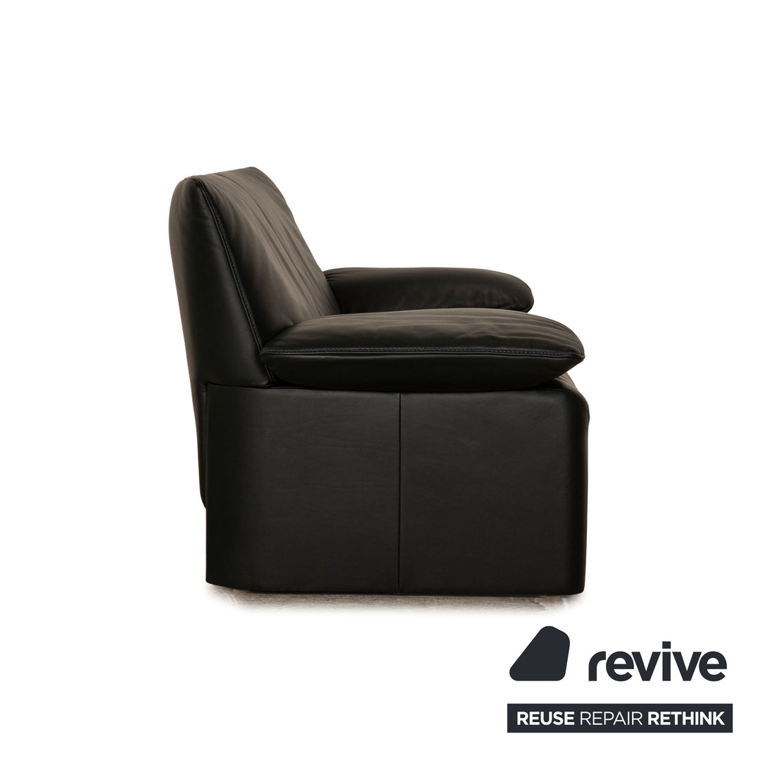 Jori Linea leather sofa set dark green 2x two-seater sofa couch