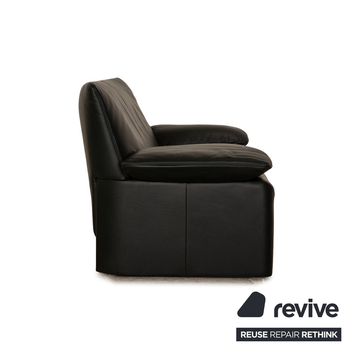 Jori Linea leather sofa set dark green 2x two-seater sofa couch