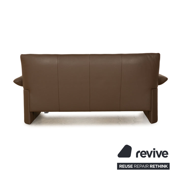 Jori Linea Leather Two Seater Brown Dark Brown Sofa Couch Manual Function