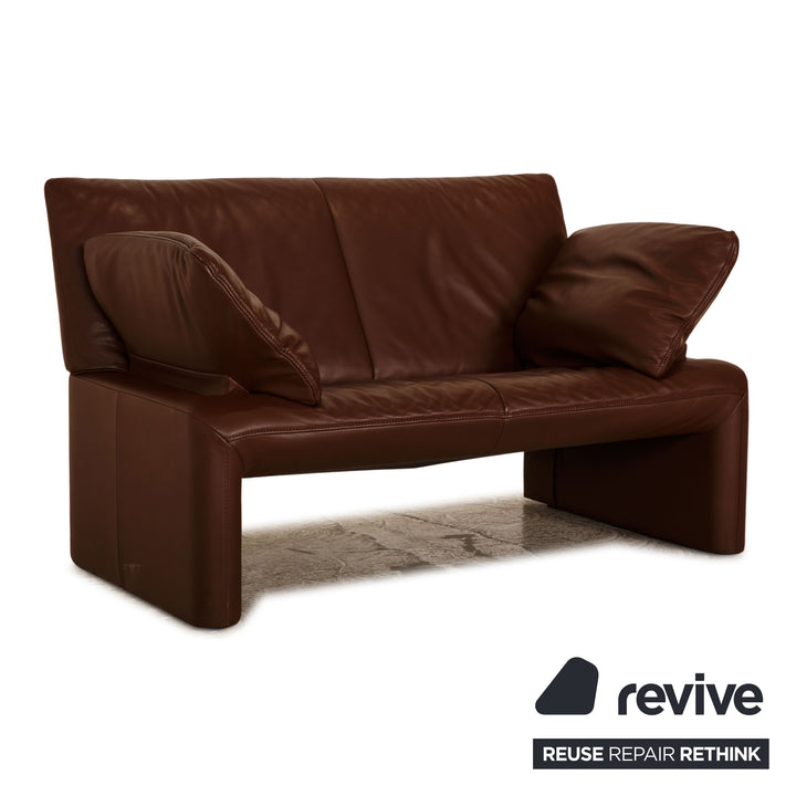 Jori Linea Leather Two Seater Brown Sofa Couch