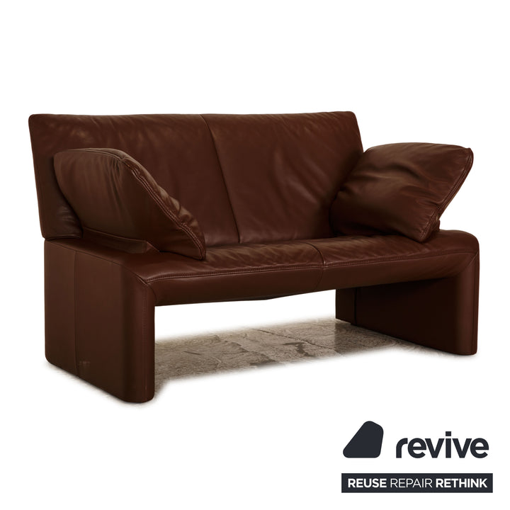 Jori Linea Leder Zweisitzer Braun Sofa Couch