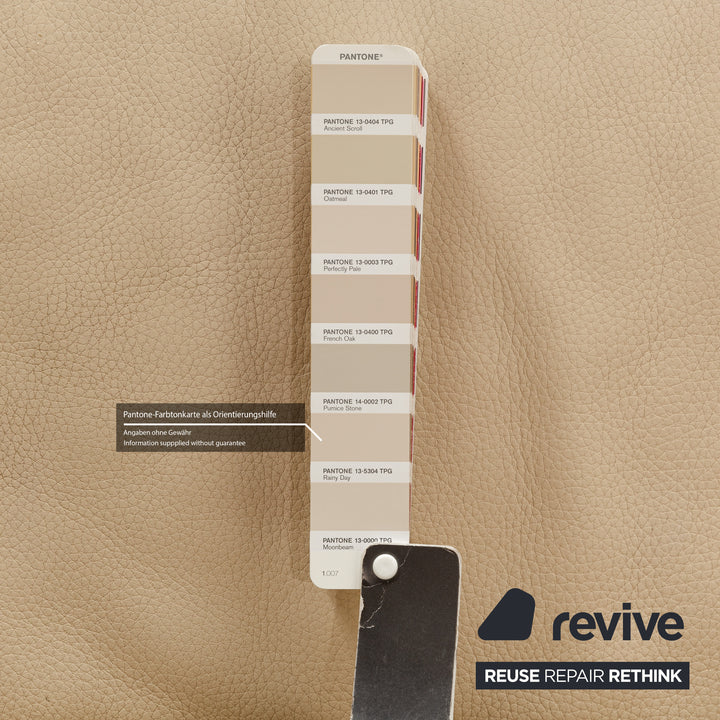 Canapé 2 places en cuir Jori Linea à fonction manuelle beige crème