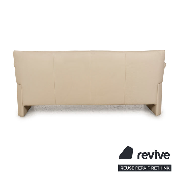 Canapé 2 places en cuir Jori Linea à fonction manuelle beige crème