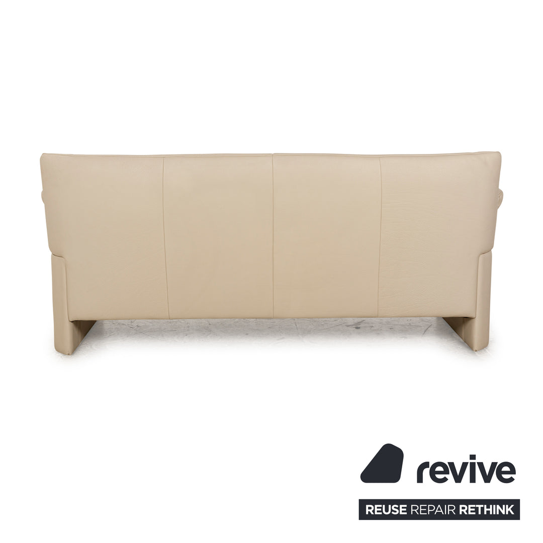 Canapé 2 places en cuir Jori Linea à fonction manuelle beige crème