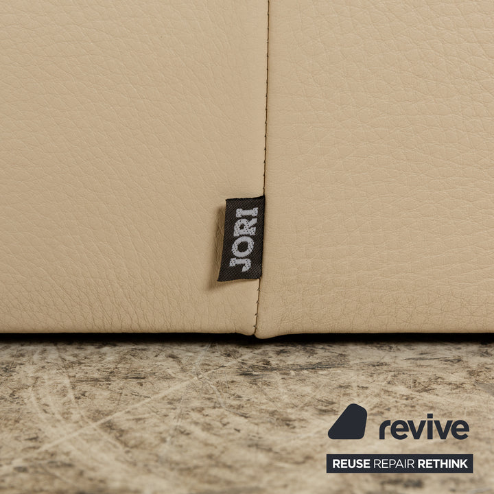 Canapé 2 places en cuir Jori Linea à fonction manuelle beige crème