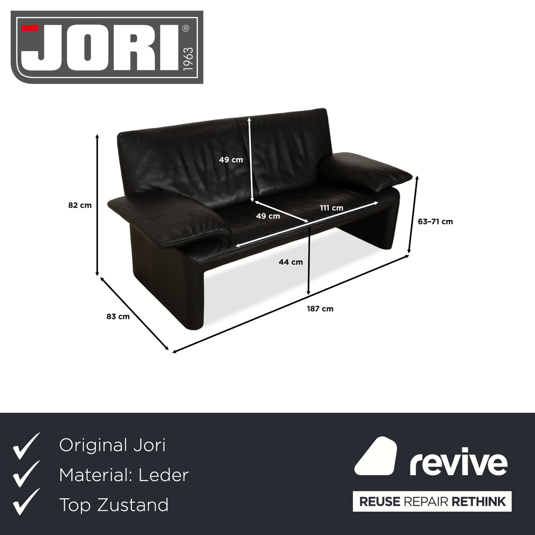 Jori Linea Cuir Deux places Noir fonction manuelle