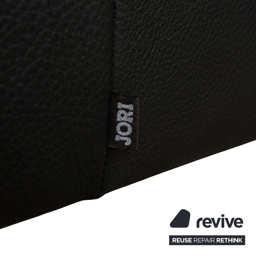 Jori Linea Leder Zweisitzer Schwarz manuelle Funktion Sofa Couch