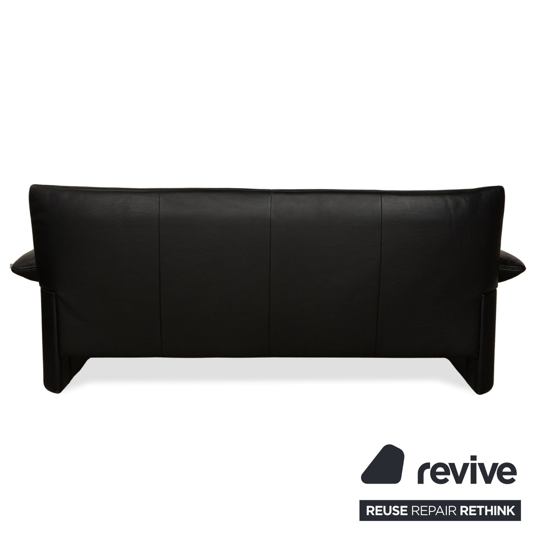 Jori Linea Leder Zweisitzer Schwarz manuelle Funktion Sofa Couch