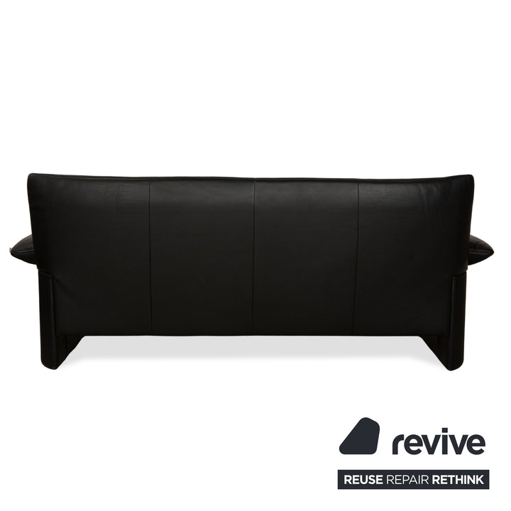Jori Linea Leder Zweisitzer Schwarz manuelle Funktion Sofa Couch