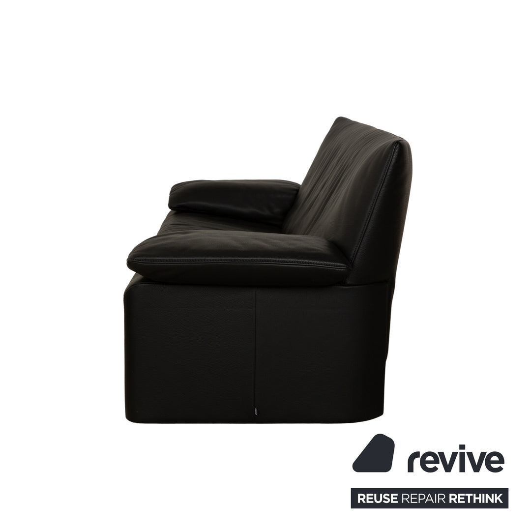 Jori Linea Leder Zweisitzer Schwarz manuelle Funktion Sofa Couch