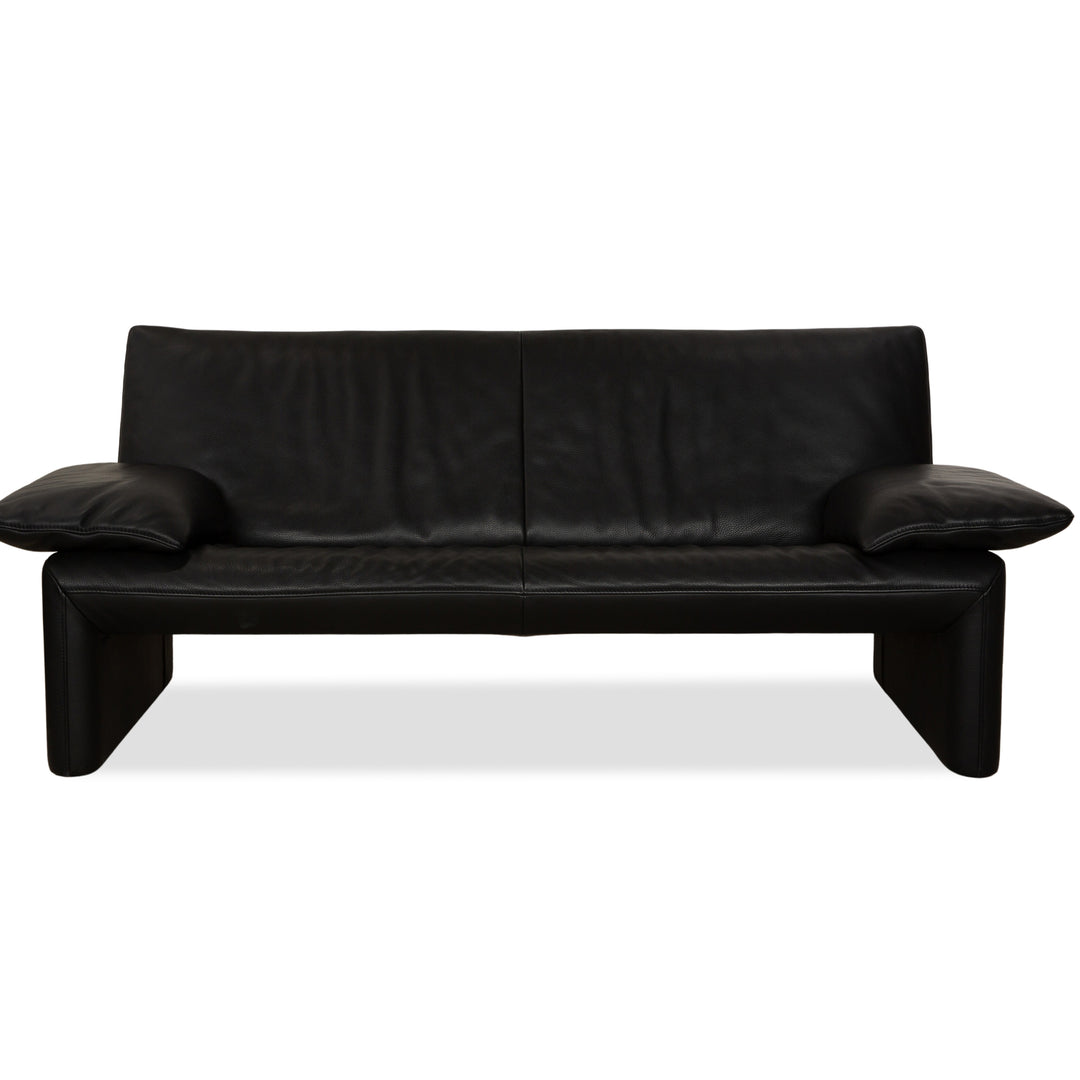 Jori Linea Leder Zweisitzer Schwarz manuelle Funktion Sofa Couch