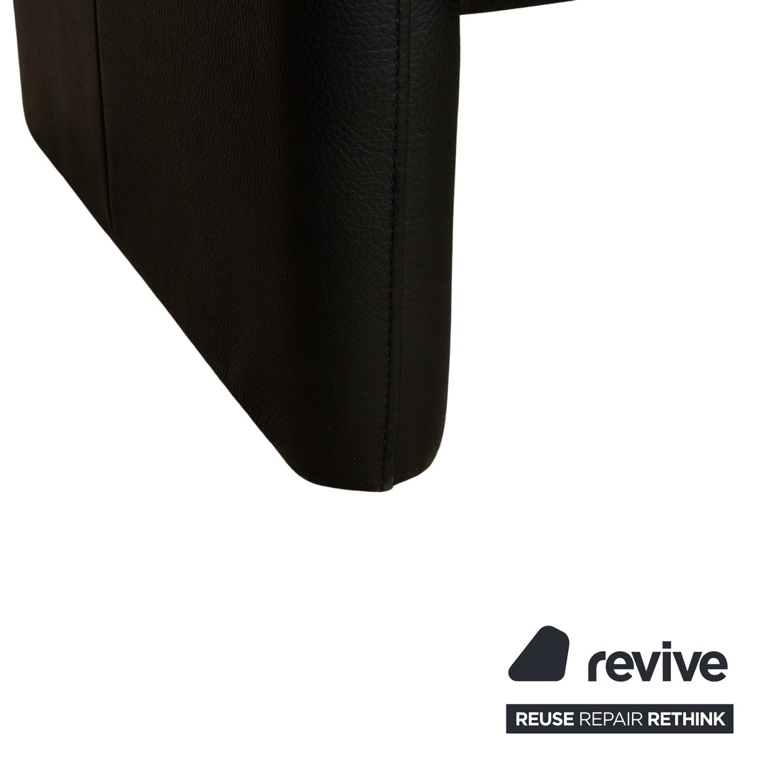 Jori Linea Leder Zweisitzer Schwarz manuelle Funktion Sofa Couch