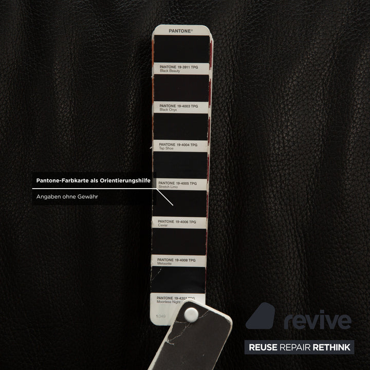 Jori Linea Leder Zweisitzer Schwarz manuelle Funktion Sofa Couch