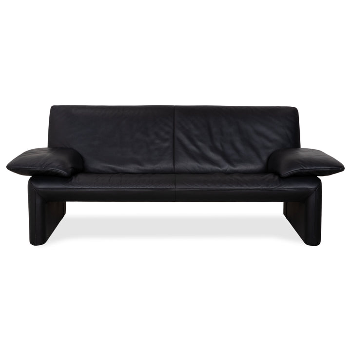 Jori Linea Leder Dreisitzer Schwarz Sofa Couch manuelle Funktion