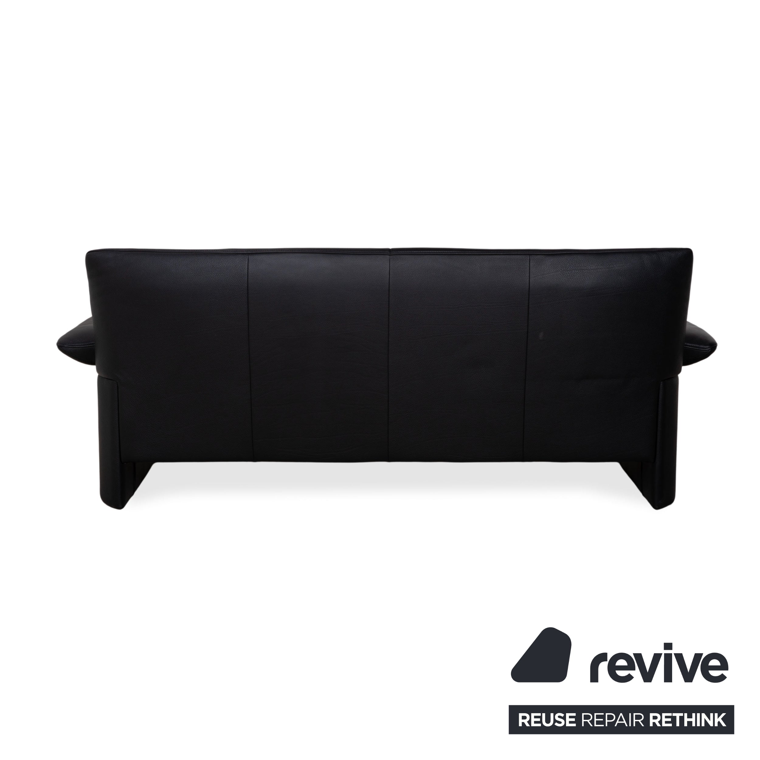 Jori Linea Leder Dreisitzer Schwarz Sofa Couch manuelle Funktion