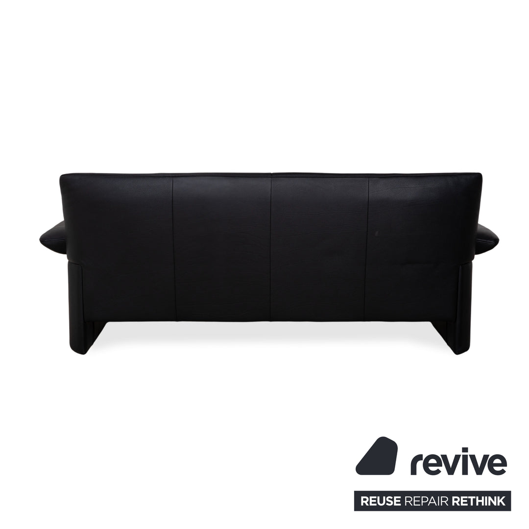 Jori Linea Leder Dreisitzer Schwarz Sofa Couch manuelle Funktion