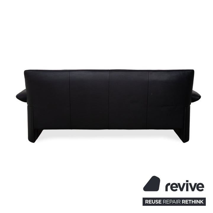 Jori Linea Leder Dreisitzer Schwarz Sofa Couch manuelle Funktion