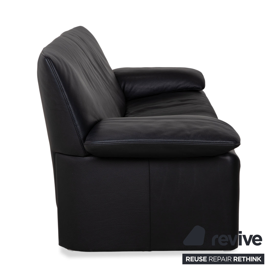 Jori Linea Cuir trois places Noir Canapé Sofa fonction manuelle