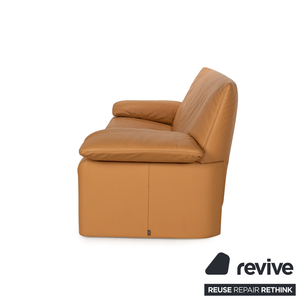 Jori Linea Two-Seater Leather Two-Seater Brown Manual Function Sofa Couch